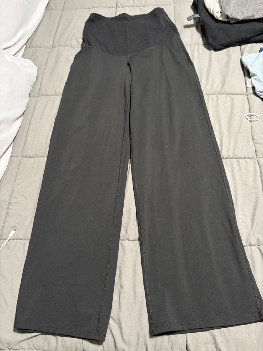 High-Rise Wide-Leg Women's Pants - Black